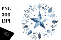 Washed Blueish Star Centered | Sublimation Clipart Product Image 1