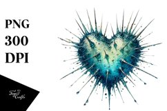 Washed Heart with Spikes PNG Product Image 1