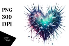 Washed Heart with Spikes PNG Product Image 1