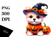 Cute Baby Dog Halloween Drawing | Sublimation Clipart Product Image 1