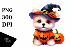 Cute Baby Dog Halloween Drawing | Sublimation Clipart Product Image 3