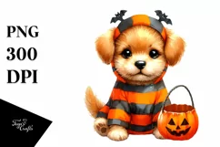 Cute Baby Dog Halloween Drawing | Sublimation Clipart Product Image 3