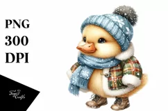 Cute High-Details Baby Chicken with Winter Clothes and Santa Product Image 1