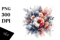 Flower made of Splashes PNG Product Image 1