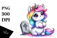 Vibrant Drawing Cute Baby Unicorn | Sublimation Clipart Product Image 1