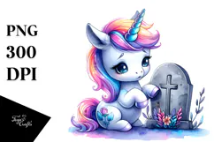 Vibrant Drawing Cute Baby Unicorn | Sublimation Clipart Product Image 1