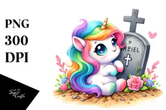 Vibrant Drawing Cute Baby Unicorn | Sublimation Clipart Product Image 1