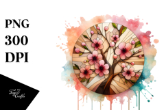 Wooden Cherry Blossom PNG Product Image 1