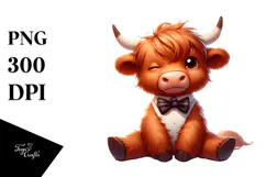 Goofy Baby Calf with Bow Tie PNG Product Image 1