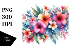 Colorful Hawaiian Flowers PNG Product Image 1