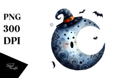 Funny Halloween Moon PNG Product Image 1