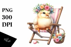 Young Chicken Beach Chair Wreath | Sublimation | Clipart Product Image 1