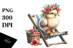 Young Chicken Beach Chair Wreath | Sublimation | Clipart Product Image 1