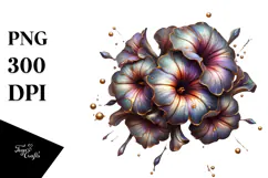 Abstract Glossy Petunia Made of , PNG Product Image 1