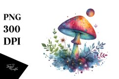 Colorful Magical Celestial Mushroom Splash Clipart Product Image 3