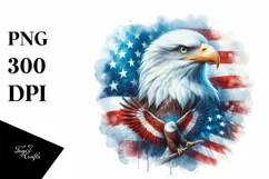 Watercolor Patriotic Bald Eagle | USA Flag Collors | Product Image 3