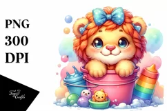 Cute Colorful Baby Lion Clipart Product Image 3