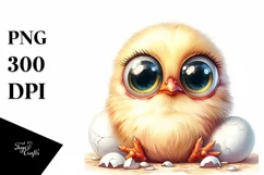 Funny Baby Chicken with Popping Eyes PNG Product Image 3