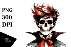 Simplistic Halloween Vampire Skull Superhero PNG Product Image 1