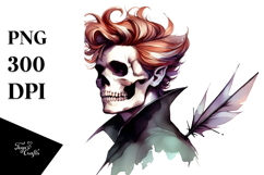 Simplistic Halloween Vampire Skull Superhero PNG Product Image 1