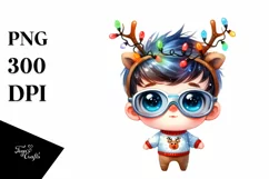 Vibrant Baby Butterfly with Christmas Hat, High-Res PNG Product Image 3