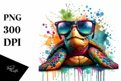 Quirky and Colorful Artistic Style Turtle | Clipart Product Image 1