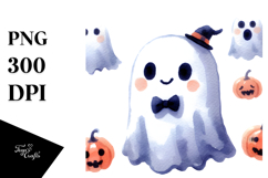 Simple Funny Halloween Ghost Clipart Product Image 1