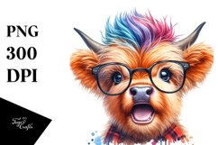 Excited Highland Cow PNG Product Image 3