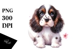 Watercolor Cute Baby Springer Spaniel Clipart Product Image 3