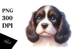 Watercolor Cute Baby Springer Spaniel Clipart Product Image 1