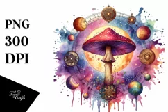 Vibrant Celestial Mushroom for Tarot, PNG Product Image 1