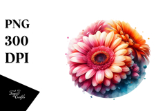 Colorful Gerbera Abstract PNG Product Image 1
