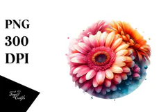Colorful Gerbera Abstract PNG Product Image 1