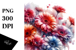 Colorful Gerbera Abstract PNG Product Image 1