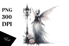 Washed Watercolor Gothic Fairy, Transparent PNG Product Image 1