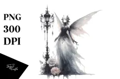 Washed Watercolor Gothic Fairy, Transparent PNG Product Image 1