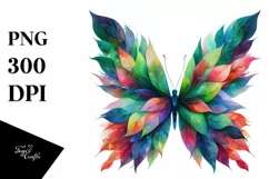 Abstract Vibrant Butterfly with Leaf Body PNG Product Image 3