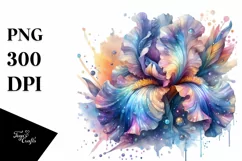 Detailed Vibrant Pastel Shiny Iris, Transparent PNG Product Image 3
