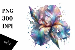 Detailed Vibrant Pastel Shiny Iris, Transparent PNG Product Image 3