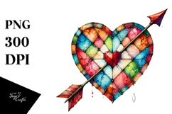 Watercolor Stained Heart PNG Product Image 1