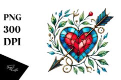 Watercolor Stained Heart PNG Product Image 1