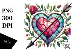 Watercolor Stained Heart PNG Product Image 1