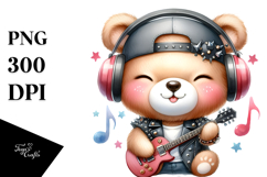 Cute Baby Bear with Cool Haircut PNG Product Image 1
