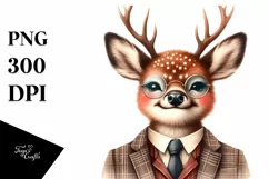 Funny Deer Portrait Retro es | Sublimation Clipart Product Image 1