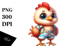 Funny Baby Rooster with Beachwear Clipart Product Image 1