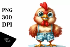 Funny Baby Rooster with Beachwear Clipart Product Image 3