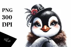 Funny Penguin Portrait Detailed Look | Sublimation Clipart Product Image 3