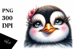 Funny Penguin Portrait Detailed Look | Sublimation Clipart Product Image 3