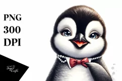 Funny Penguin Portrait Detailed Look | Sublimation Clipart Product Image 3