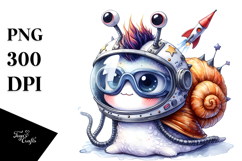 colorful Baby Snail Astronaut Helmet PNG Product Image 1